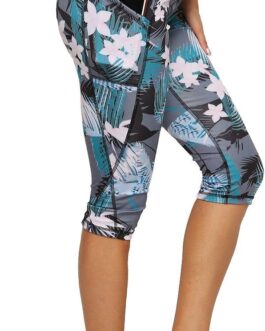 FITTOO Women’s Sports Leggings with Pockets, 3/4 Capri Leggings, Sports Trousers, Women’s Yoga Trousers, Opaque Fitness Trousers, Running Leggings