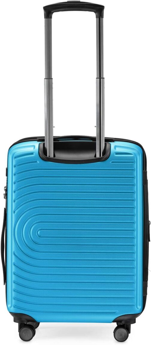 Hauptstadtkoffer Mitte - Set of 3 Suitcases + Digital Luggage Tag - Travel Trolleys (S-M-L) + Luggage Tag with QR Code, 4 Double Wheels, Hard Shell ABS, XL Volume Expansion, TSA, Cyan blue, 55 cm – Bild 3