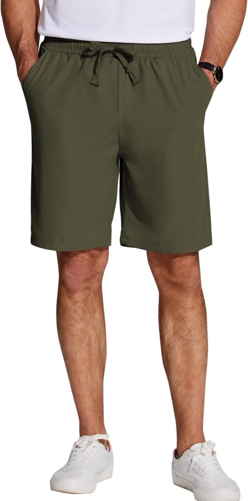 COOFANDY Men's Lightweight Summer Shorts Elastic Waist Stand Shorts Casual Trousers with Pockets