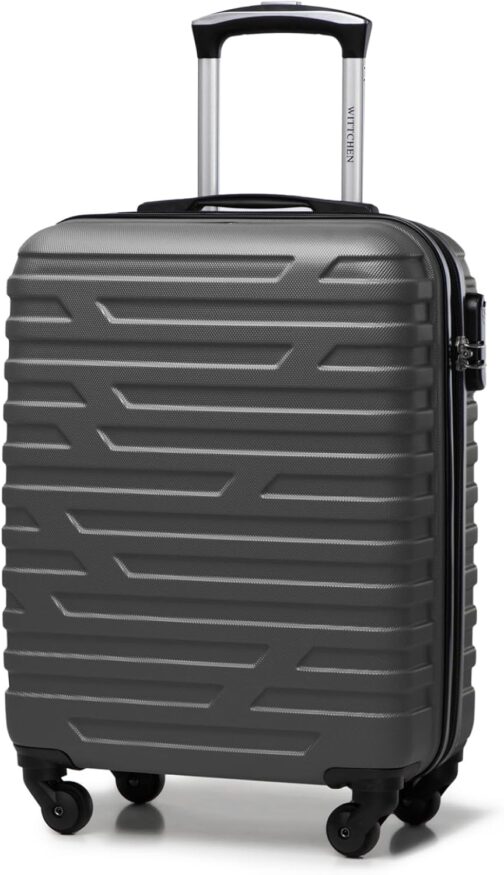 Wittchen Sturdy Suitcase, Trolley, Hand Luggage, Cabin Case. Dimensions: 54 x 39 x 23 cm. Capacity: 38 L. Weight: 2.8 kg. ABS A-line Ii, gray
