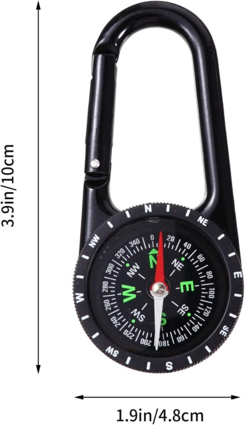 BESPORTBLE Compass Carabiner: Compass Portable Camping Orientation Running Compass Hiking Compass with Hook Ring Multifunctional Compass for Camping Navigation – Bild 2