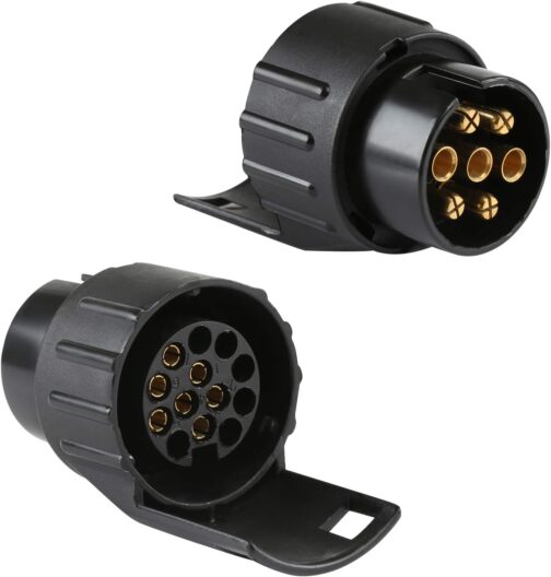 LIHAO Trailer Adapter 7 pin to 13 pin Waterproof Plug Converter for Vehicle Caravan Car (Black) – Bild 3