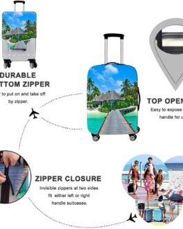 Suitcase Protective Cover Elastic Suitcase Cover 18-32 Inch Mateju Beach Scene Luggage Cover Travel Suitcase Case Trolley Case Protective Luggage Cover Washable Dustproof Suitcase Cover, Sky