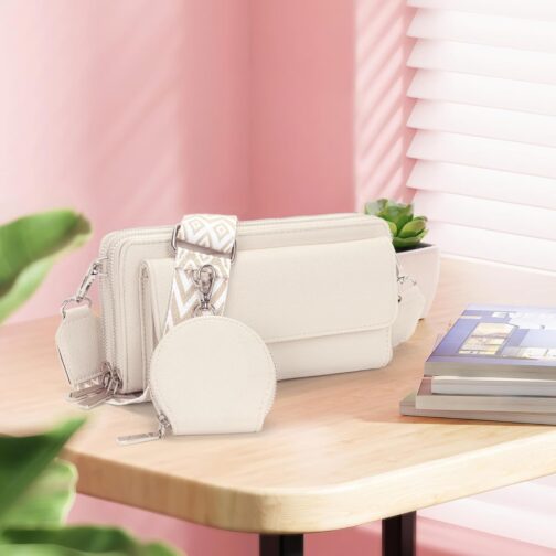 Snmoec Mobile phone bag for hanging small handbag women's shoulder bag women's small with card slot coin purse crossbody bag small black, beige, S – Bild 2