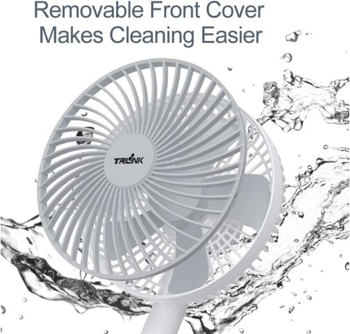 Mini Table Fan Rechargeable 4000mAh Battery - 4 Speed Levels 6.3 Inch Small Desk Fan Quiet Adjustable 50° Portable Personal Fan for Office Bedroom Home – Bild 7