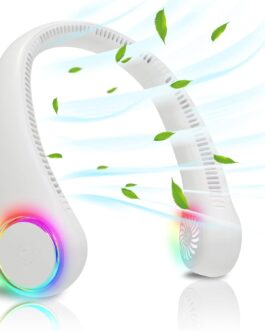 ITSHINY Portable Fan, Mini USB Hand Fans, Rechargeable, Neck Cooler / Desk Fan, 3 Speeds, LED Light