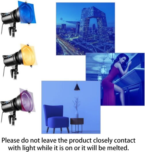 DECARETA Pack of 6 Colour Films Gel Colour Filter Transparent Colour Films 29.7 x 21 cm Photography Blue Colour Film Film for Photo Studio – Bild 4