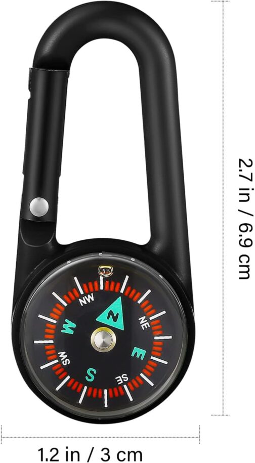 Toddmomy 24 Carabiners Climbing Compass Small Compass Keychain Survival Compass Pocket Compass Trekking Compass Kids Camping Favour – Bild 5