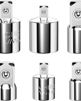 Lectorias 6-Piece Socket Adapter Set, Socket Wrench Adapter, Ratchet Adapter 1/4 Inch to 3/8 Inch, 1/2 Inch to 3/8 Inch, 3/8 Inch to 1/4 Inch, 3/8 Inch to 1/2 Inch, 1/2 Inch to 1/4 Inch, 1/4 Inch to