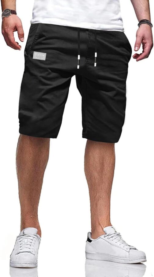 VMSUCIJ Men's Cotton Cargo Shorts Slim Fit Summer Cargo Trousers Short with Pockets