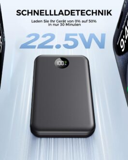 15000 mAh Power Bank, 22.5 W Mini Power Bank (USB-C Input & Output), PD 3.0 QC 3.0 External Mobile Phone Batteries with LED Display, Compatible with iPhone 16 15 14 13 12 Pro Max and More