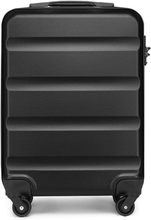 KONO Suitcase Travel Suitcase Lightweight Hard Shell Rolling Suitcase with TSA Lock and 4 Wheels, black, Hard shell