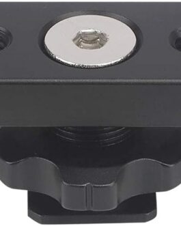 Dual Cold Shoe Mount Bracket, Dual Cold Shoe Mount Plate Adapter, Dual Hot Shoe Extension Bar for Nikon Canon Sony DSLR Camera Flash LED Video Light Microphone