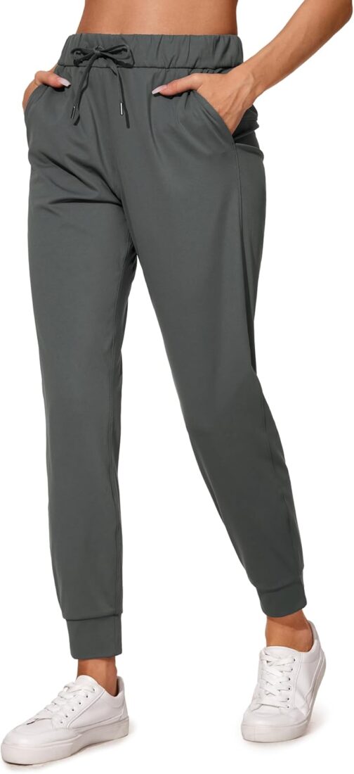 CRZ YOGA Women's Jogging Bottoms with Drawstring Opaque Sweatpants Sports Trousers Side Pockets – 71 cm