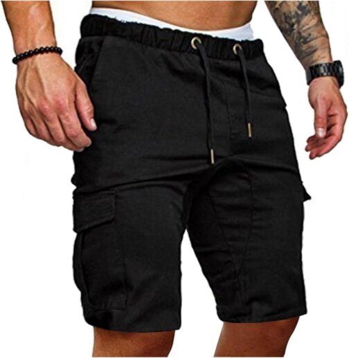 Shorts Men's Work Trousers Short Sports Trousers Baggy Cargo Shorts Casual Short Trousers with Pockets Men's Short Cargo Trousers Comfortable Leisure Trousers Running Trousers Hiking Trousers Fabric