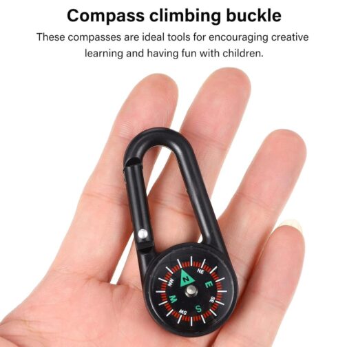 MOLZINY Pack of 6 Compass Key Fob Compass Mini Children Colourful Carabiner Compass Key Holder Zip Fixer Compass Outdoor Compass Pendant for Outdoor Hiking – Bild 4