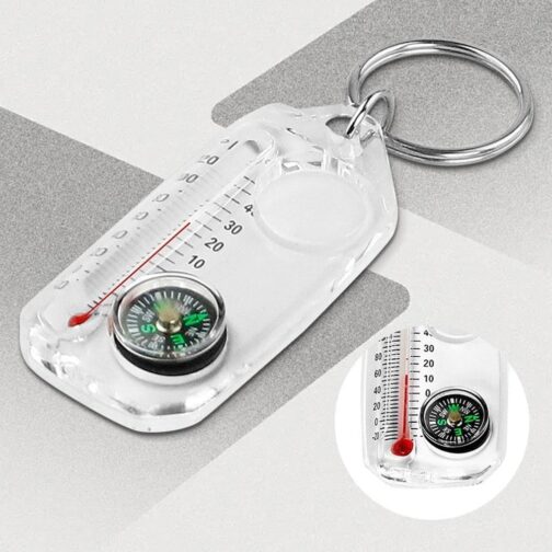 Outdoor Compass for Mountaineering Hiking Portable Luminous Accurate Thermometer Compass Outdoor In1 3 Keychain Tool – Bild 3