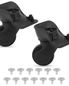 Pack of 2 Replacement Wheels for Soft Shell Hard Shell Suitcase, ELEPRUC Luggage Replacement Wheels, Replacement Wheels for Suitcase, Rubber Suitcase Wheels, Black Replacement Luggage Wheels Pairs for