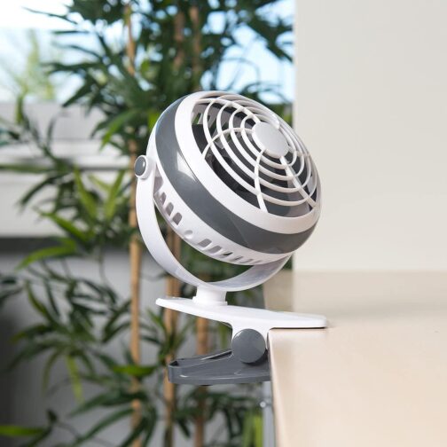 Sichler Haushaltsgeräte Clamp Fan: Mobile Fan with Clamp, USB & Battery Operation, 3 W, Diameter 12.7 cm (Fan Clip, for Clamping, Ceiling Fan) – Bild 8