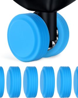 Pack of 8 All-Inclusive Luggage Wheel Covers, Silicone Luggage Wheel Protector, Noise-Proof, Drop-Proof Luggage Spinner Covers for Most 8 Wheels Luggage (Blue), blue