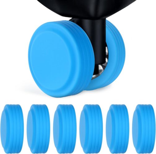 Pack of 8 All-Inclusive Luggage Wheel Covers, Silicone Luggage Wheel Protector, Noise-Proof, Drop-Proof Luggage Spinner Covers for Most 8 Wheels Luggage (Blue), blue