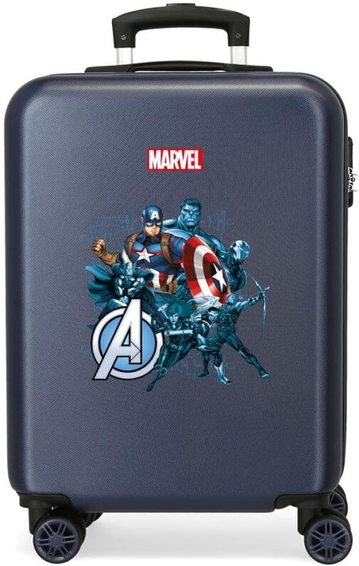 Marvel Joumma Avengers Legendary Cabin Case, Blue, 38 x 55 x 20 cm, Rigid, ABS, Side Combination Lock, 35L, 2kg, 4 Double Wheels, Luggage, Hand, Blue, Cabin Suitcase, blue, cabin case