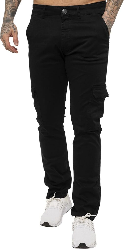 989Zé ENZO Men's Cargo Slim Fit Stretch Chino Jeans – Bild 3
