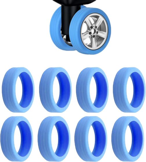 YaLiyA Luggage Wheel Covers Luggage Wheel Protector 8 Pieces Luggage Suitcase Wheels Cover Suitcase Wheels Protection Luggage Suitcase Wheels Cover for Reduces Noise Silicone Cover for Protective