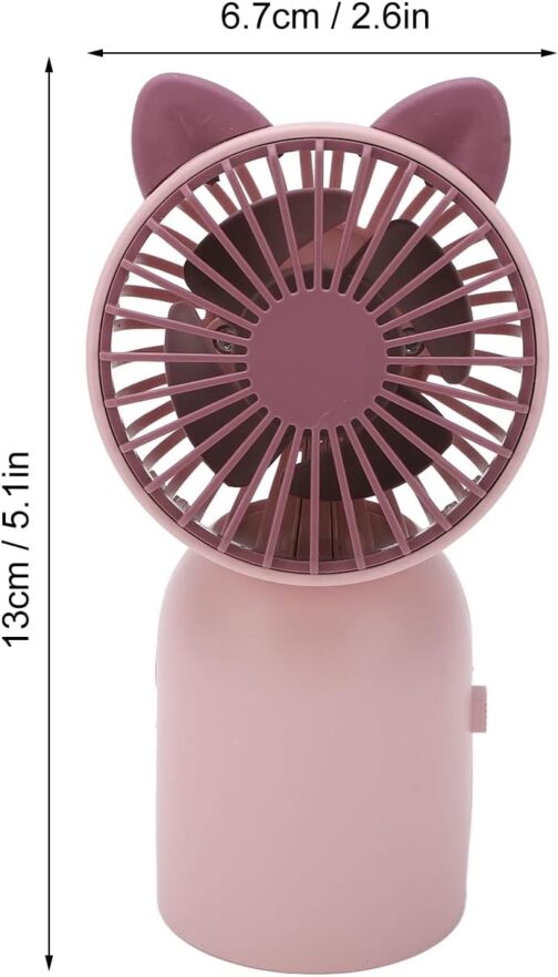 Cute Cat Hand Fan for Girls, Mini Handheld Fan for Children, Portable USB Rechargeable Small Pocket Fan with 300 mAh Battery (Approx. 1 Hour), for Outdoor Travel – Bild 5