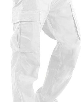 NEMXCE Men’s Cargo Trousers, Chino Trousers Made of Lightweight Cotton with 6 Pockets, Jogging Bottoms, Elastic Waist with Drawstring, Casual Trousers for Men