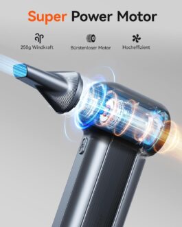 WOLFBOX MF100 Electric Air Duster-150000RPM Super Power Cordless Air Duster, Rechargeable Air Blower, 3-Speed Adjustable Mini Blower, Dust Blower for Computer, Keyboard, Outdoor, Home and Car