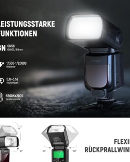 NEEWER Improved NW645II-S TTL Flash Unit, GN58 HSS Optical Slave Rear Curtain Sync Compatible with Sony A9 II A9 A7R V IV III II A7 IV III A7S III II A7C A1 A6600 A6500 A6400 A6100 A6000 A99 A99 A99