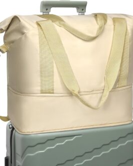 DMluna Waterproof Travel Duffel Bag – Tote Bag, Sports Bag, Shoulder Bag – Weekend Bag for Men and Women – Hospital Bag – Expandable with Trolley Sleeve and Wet Bag –