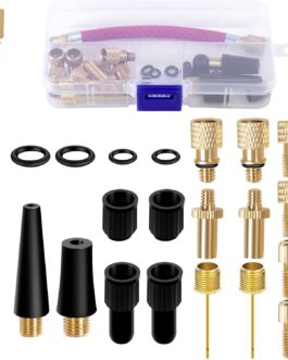 DATEFUN Bicycle Valve Adapter Set – French Valve Adapter with Sorting Box, Valve Adapter Bicycle Ball Pump Needles Car Valve Adapter for Air Pump & Compressor & Bicycle Pump