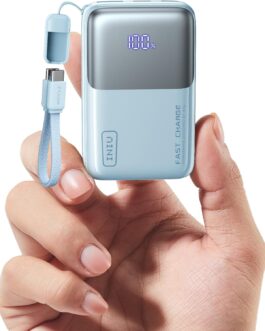 INIU Power Bank, 45 W 10000 mAh Mini Power Bank for Laptop, with Strong USB-C Cable, High-Speed Portable Charger USB C In & Out, Battery Pack for iPhone 16/15/14/13, Samsung, Google, MacBook, iPad and