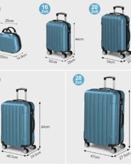 LEADZM Suitcase Set, 5 Pieces, Travel Suitcase Set, Suitcase Set, Hard Shell Trolley Made of ABS with Telescopic Handle, Hand Luggage, navy