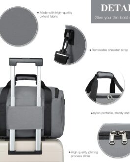 Kono Travel Luggage, 40 x 20 x 25 cm, Large Weekender Bag, Maximum-Size Hand Luggage for Men and Women, gray