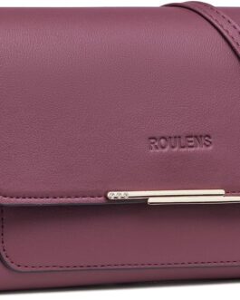 Roulens Small Mobile Phone Shoulder Bag for Women, PU (Polyurethane) Leather Crossbody Shoulder Bag for Passport, Mobile Phone Bag with Card Slot, Adjustable, Removable Shoulder Strap