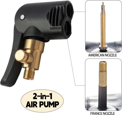 Supecesorio Adaptor French Valve, Pack of 2 Car Valve Lever Connector Brass, Tyre Valve Compressor Adapter Bicycle, Click Valve Valve Tools Valve for Car, Moto, Car Tyre Air Chuck – Bild 4