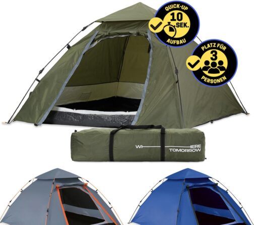 Lumaland Outdoor Pop Up Dome Tent 3 Person Tent Seconds Camping Festival etc. 215 x 195 x 120 cm carrying case – Bild 9