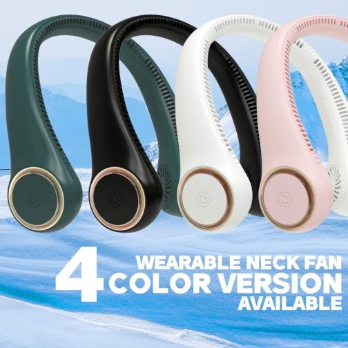 ITSHINY Portable Fan, Mini USB Hand Fans, Rechargeable, Neck Cooler / Desk Fan, 3 Speeds, LED Light – Bild 7