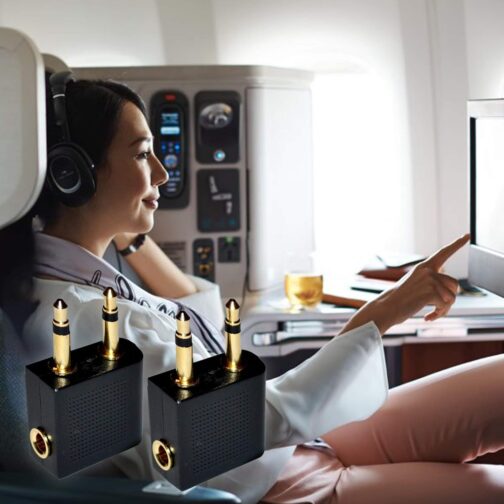 Gold Plated Airplane Flight Headphone Adapters (Pack of 2) | Allows you to use your Earphones with all In-Flight Media Systems | This Airline Plane Headset Converter Enables Great Sound on all Planes – Bild 9