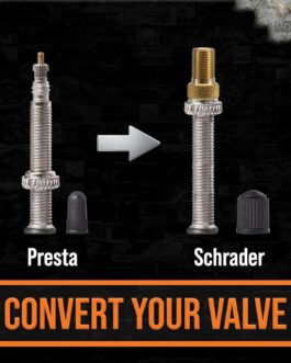 Mobi Lock 5 Pack Presta Valve Adaptors Brass Presta to Schrader for Bicycles and Cars for Standard Pumps & Air Compressor Adapter for Bicycle Valve to Car Valve