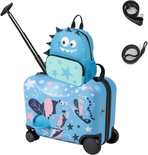 SOARS Children's Suitcase & Backpack 18 + 12 inches, Travel Suitcase with Wheels & Telescopic Handle, Children's Trolley, Children's Luggage, Hard Shell Case, Children's Trolley for Boys and Girls,