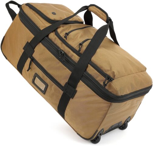 TAIHOYIN Travel Bag with Wheels Large Foldable 85-100L Expandable Packable Roll Bag Travel Hand Luggage, brown, Travel, camping