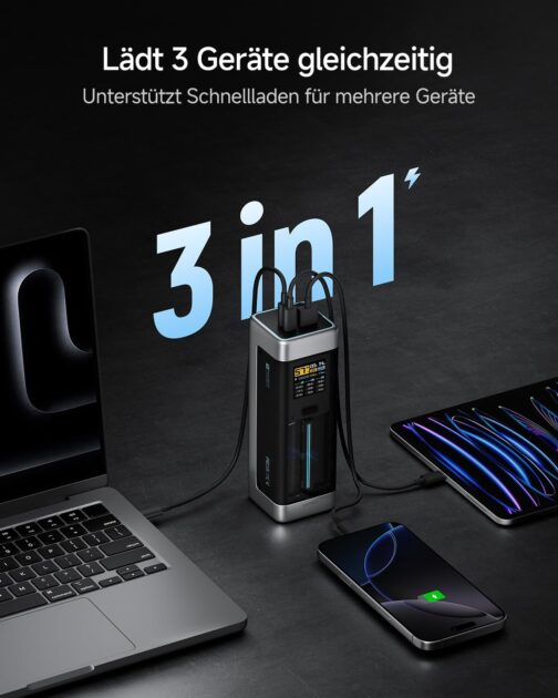 CUKTECH 20 Power Banks, 140 W Power Bank 25,000 mAh with 3 Ports, PD3.1 External Battery with Digital Display, Laptop Power Bank USB C for MacBook Pro, Xiaomi, Galaxy S23, iPhone15 Pro – Bild 6