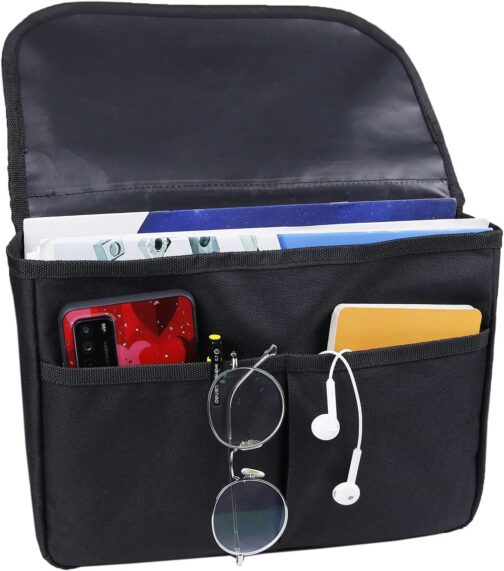 Side Wheelchair Bag, Oxford Cloth Heavy Duty Handle Wheelchair Bag Large Capacity Wheelchair Storage Bag Walker Accessories (Black) – Bild 3