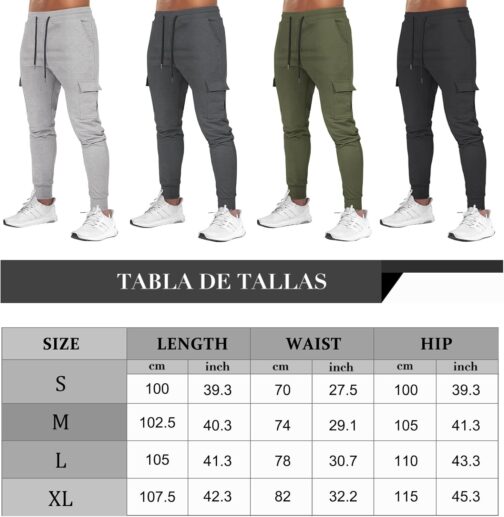 Suwangi Men's Cargo Trousers Jogging Bottoms Sports Trousers Training Trousers Slim Fit Cotton Jogger Jogging Bottoms Leisure with Pockets – Bild 7