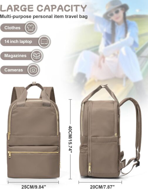 bergsalz Ryanair Travel Backpack Women's Hand Luggage 40 x 20 x 25 Backpack Women Men Work Hand Luggage Backpack Waterproof Travel Backpack, brown, Casual – Bild 2