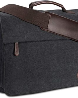 Ruschen Laptop Bag Men’s Vintage Canvas for a 15.6 Inch Laptop, Premium Shoulder Bag, Messenger Bag